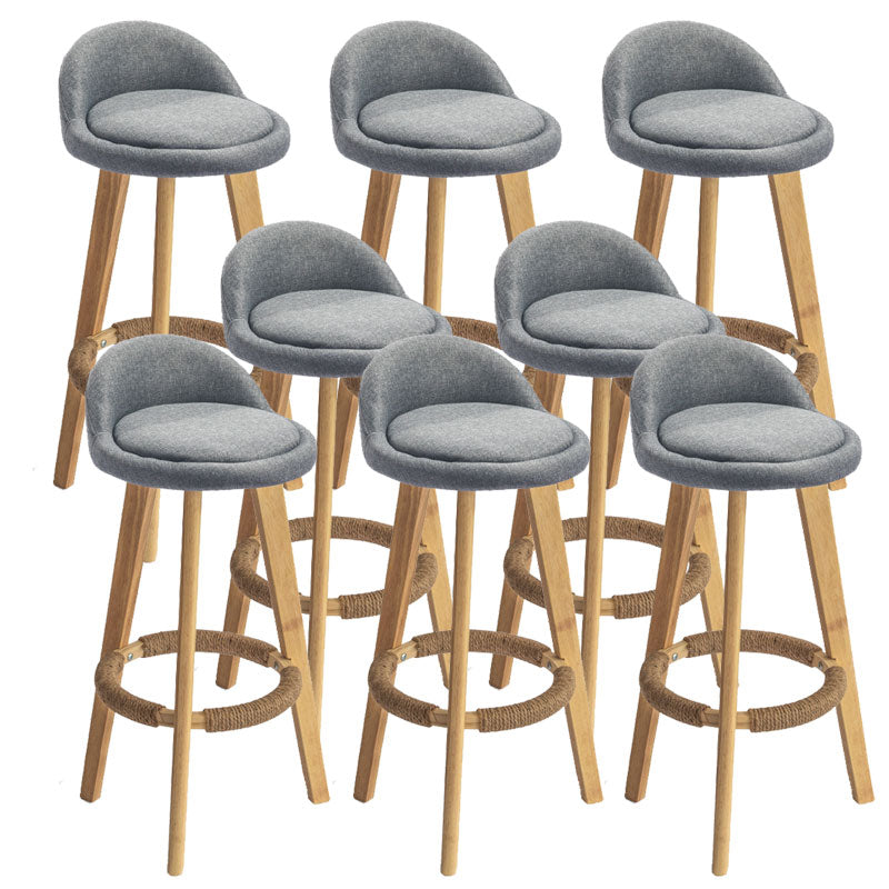 Low Back Armless Counter Stool Modern Bucket Seat Bar Chair with Footrest