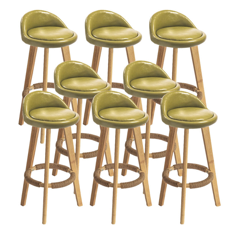 Low Back Armless Counter Stool Modern Bucket Seat Bar Chair with Footrest