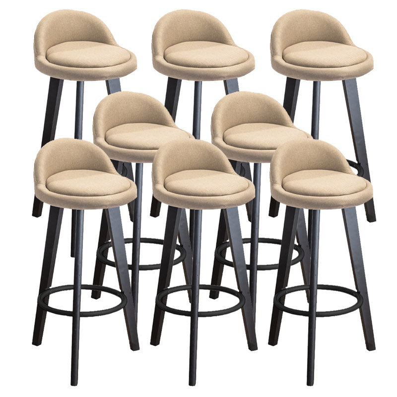 Low Back Armless Counter Stool Modern Bucket Seat Bar Chair with Footrest