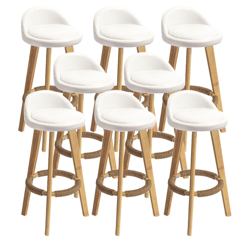 Low Back Armless Counter Stool Modern Bucket Seat Bar Chair with Footrest
