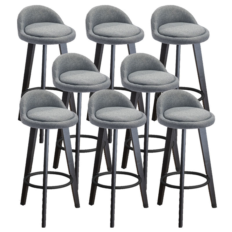 Low Back Armless Counter Stool Modern Bucket Seat Bar Chair with Footrest