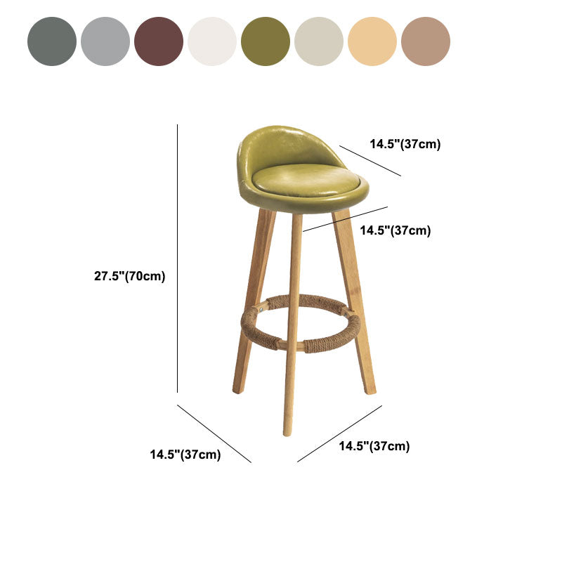 Low Back Armless Counter Stool Modern Bucket Seat Bar Chair with Footrest