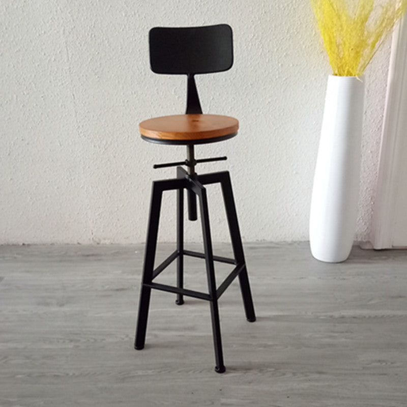 Armless Rotatable Bar Chair Modern Round Seat Bar Stool with Metal Footrest