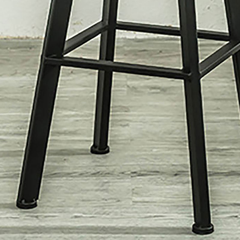 Armless Rotatable Bar Chair Modern Round Seat Bar Stool with Metal Footrest