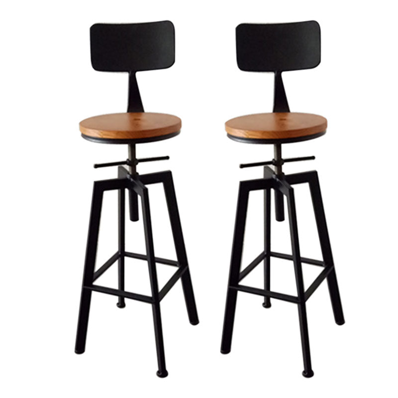 Armless Rotatable Bar Chair Modern Round Seat Bar Stool with Metal Footrest