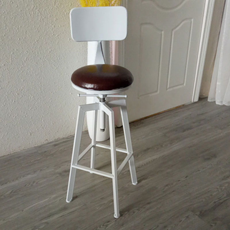 Armless Rotatable Bar Chair Modern Round Seat Bar Stool with Metal Footrest