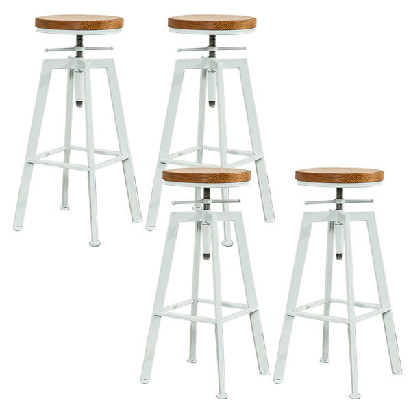 Armless Rotatable Bar Chair Modern Round Seat Bar Stool with Metal Footrest