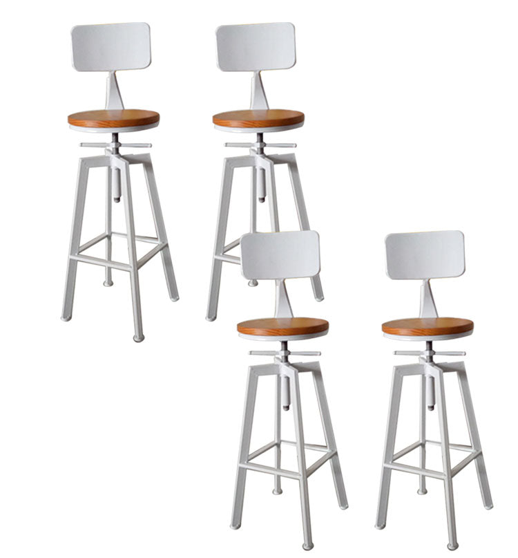 Armless Rotatable Bar Chair Modern Round Seat Bar Stool with Metal Footrest