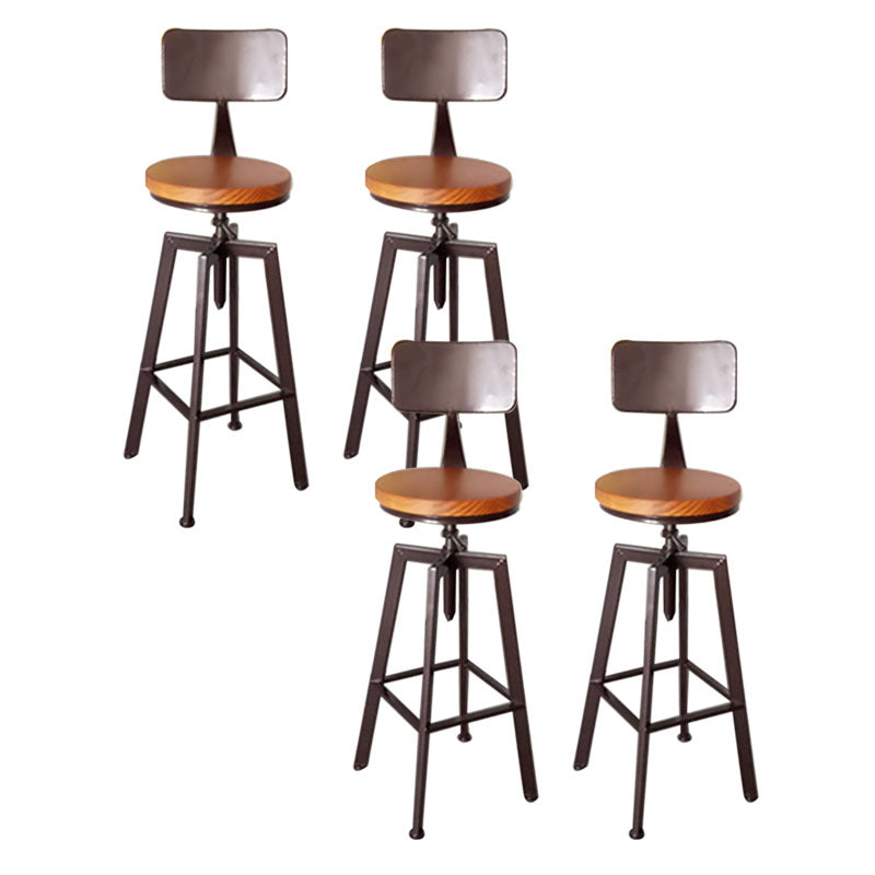Armless Rotatable Bar Chair Modern Round Seat Bar Stool with Metal Footrest