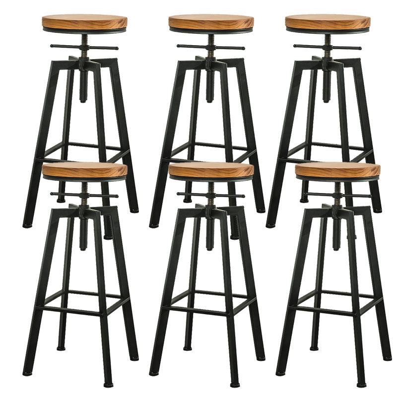 Armless Rotatable Bar Chair Modern Round Seat Bar Stool with Metal Footrest