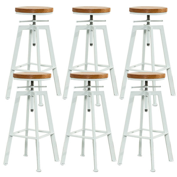 Armless Rotatable Bar Chair Modern Round Seat Bar Stool with Metal Footrest