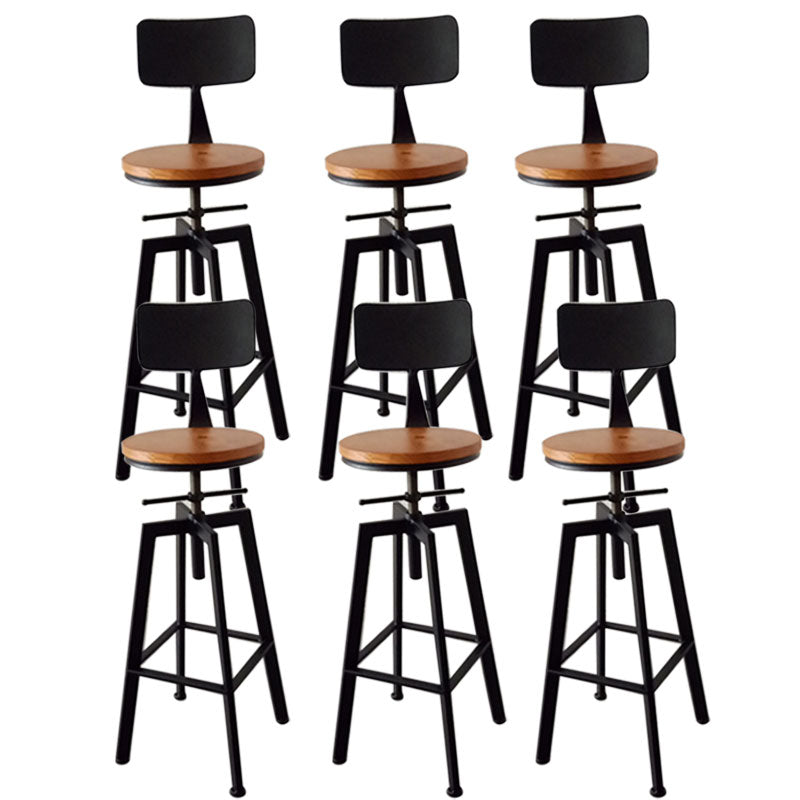Armless Rotatable Bar Chair Modern Round Seat Bar Stool with Metal Footrest
