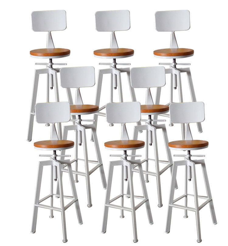 Armless Rotatable Bar Chair Modern Round Seat Bar Stool with Metal Footrest