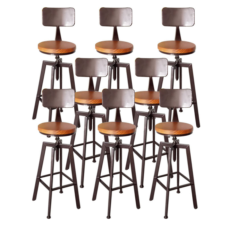 Armless Rotatable Bar Chair Modern Round Seat Bar Stool with Metal Footrest
