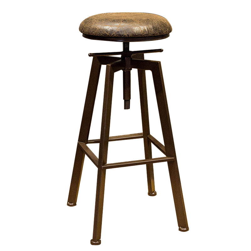 Round Seat Armless Bar Stool Modern Metal Legs Rotatable Bar Chair