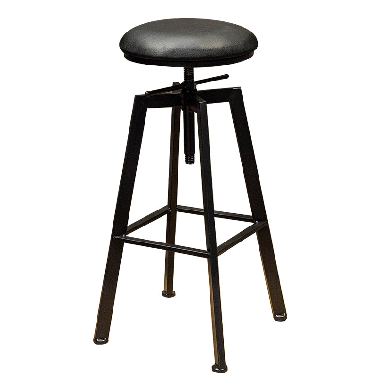 Round Seat Armless Bar Stool Modern Metal Legs Rotatable Bar Chair