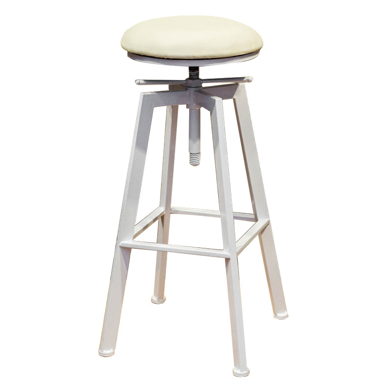 Round Seat Armless Bar Stool Modern Metal Legs Rotatable Bar Chair