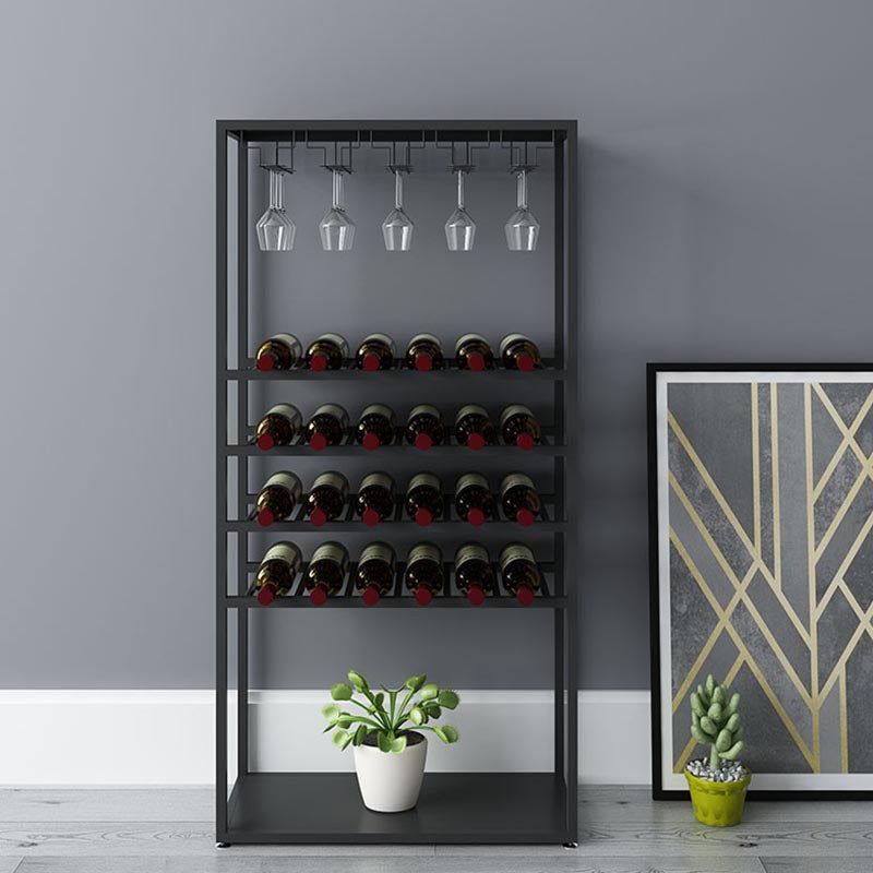 Modern Wine Holder Rack with Shelf Floor Stemware Holder Wine Rack