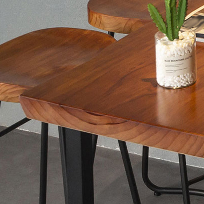 Industrial 1/2/7 Pieces Solid Wood Bar Table Set Rectangular Counter Set for Home Use