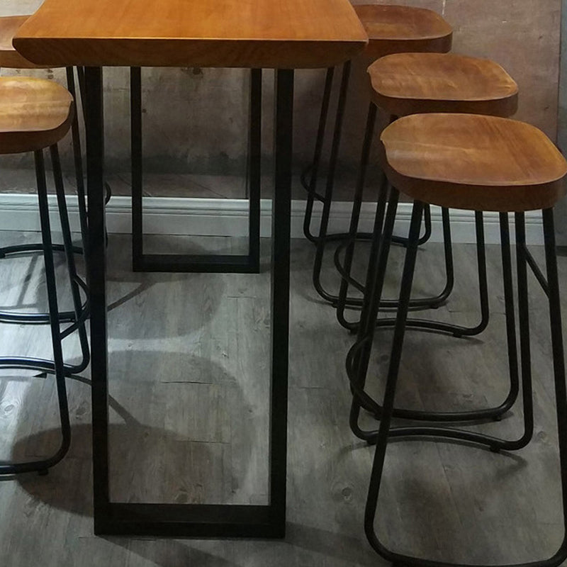 Industrial 1/2/7 Pieces Solid Wood Bar Table Set Rectangular Counter Set for Home Use