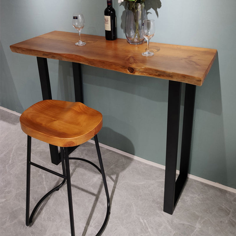 Industrial 1/2/7 Pieces Solid Wood Bar Table Set Rectangular Counter Set for Home Use