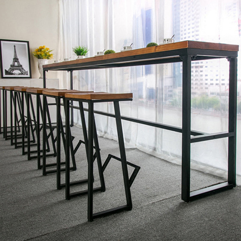 Modern Solid Wood Bar Set Coffee Shop 1/2/7 Pieces Rectangle Table and Stool Set