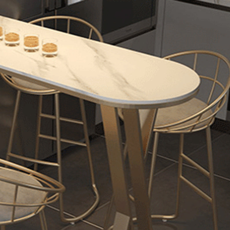 Glam 1/2/3/5 Pieces Bar Table Set Rectangle Bar Table with Metal High Stools for Home