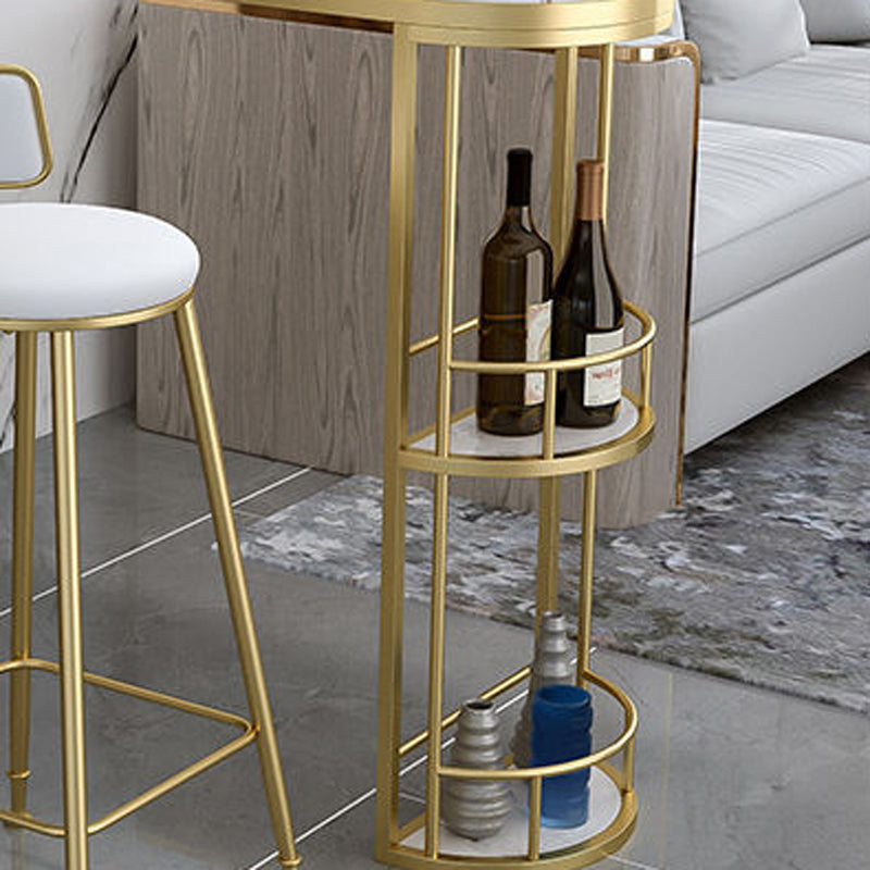 Glam Style 1/2/3 Pieces Bar Table Set Rectangle Bar Table with High Stools for Home