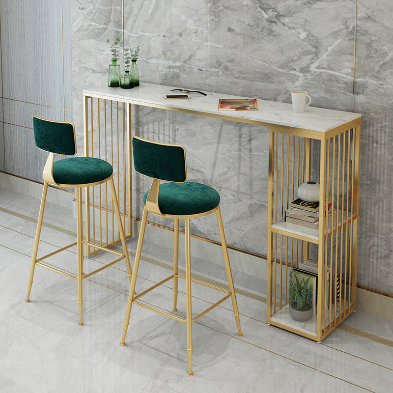 Luxurious Rectangular Pub Table Set 1/2/3 Pieces Stone Top Bistro Table Set