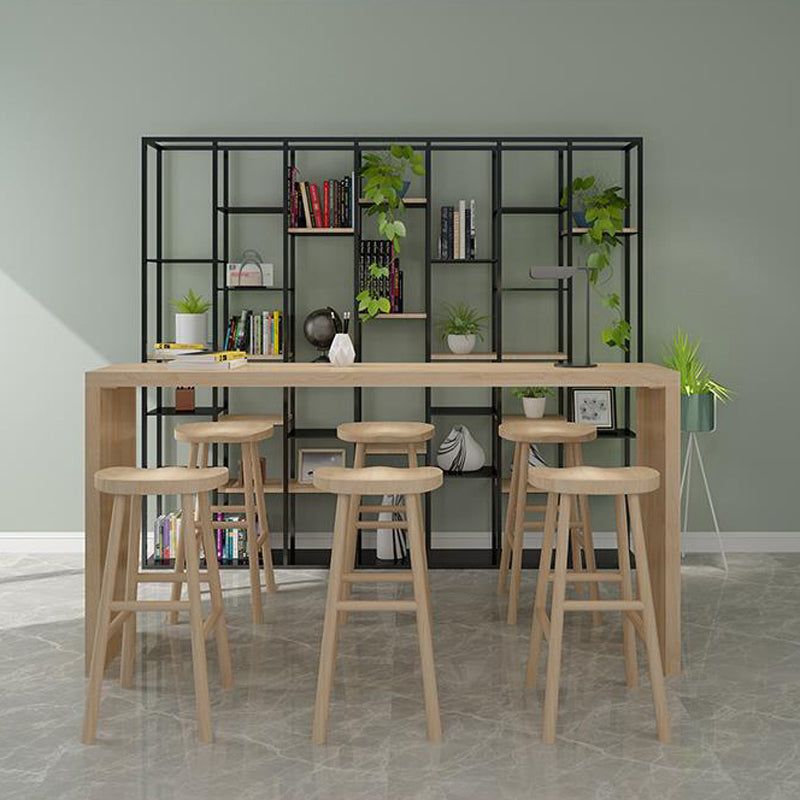 Rectangle Solid Wood Pub Dining Set 1/2/7 Pieces Modern Indoor Pub Table Set