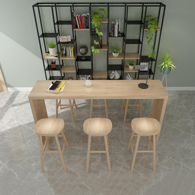 Rectangle Solid Wood Pub Dining Set 1/2/7 Pieces Modern Indoor Pub Table Set