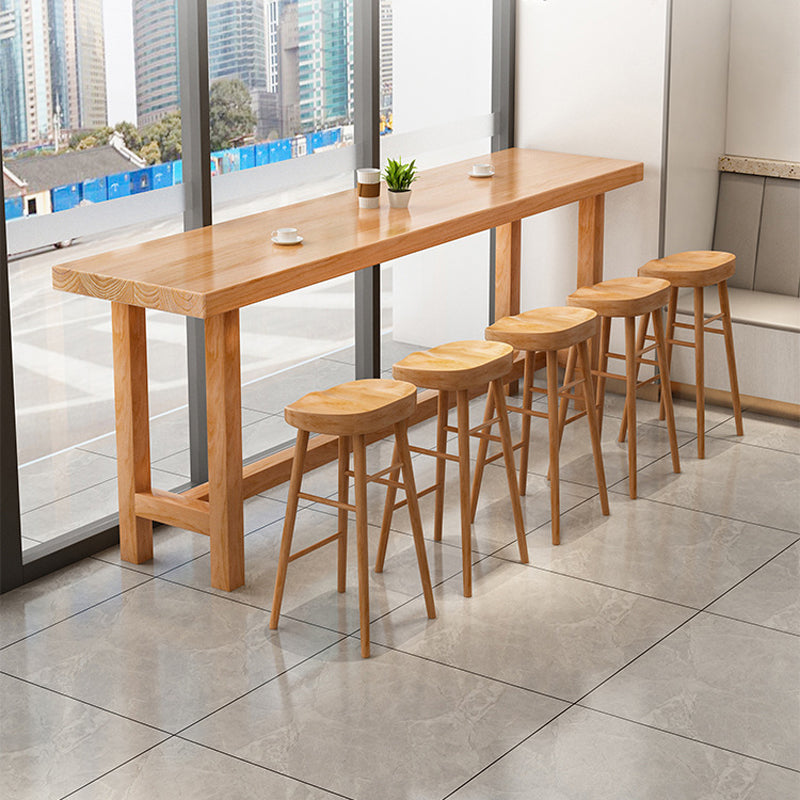 Modern 1/2/6/11 Pieces Bar Table Set Rectangle Bar Table with Wooden High Stools for Home