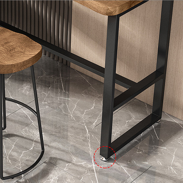 Contemporary Rectangular Bar Table Set 1/2/3 Pcs Solid Wood Bar Table and Stools