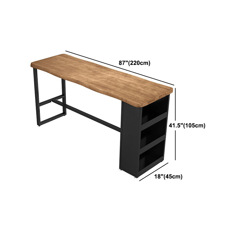 Contemporary Rectangular Bar Table Set 1/2/3 Pcs Solid Wood Bar Table and Stools