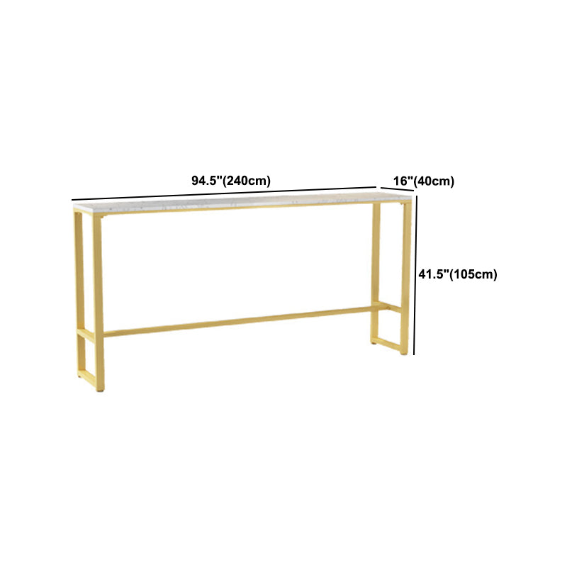 Modern Marble Bar Table Set 1/2/7 Pieces Rectangle White Trestle Table and Stool Set