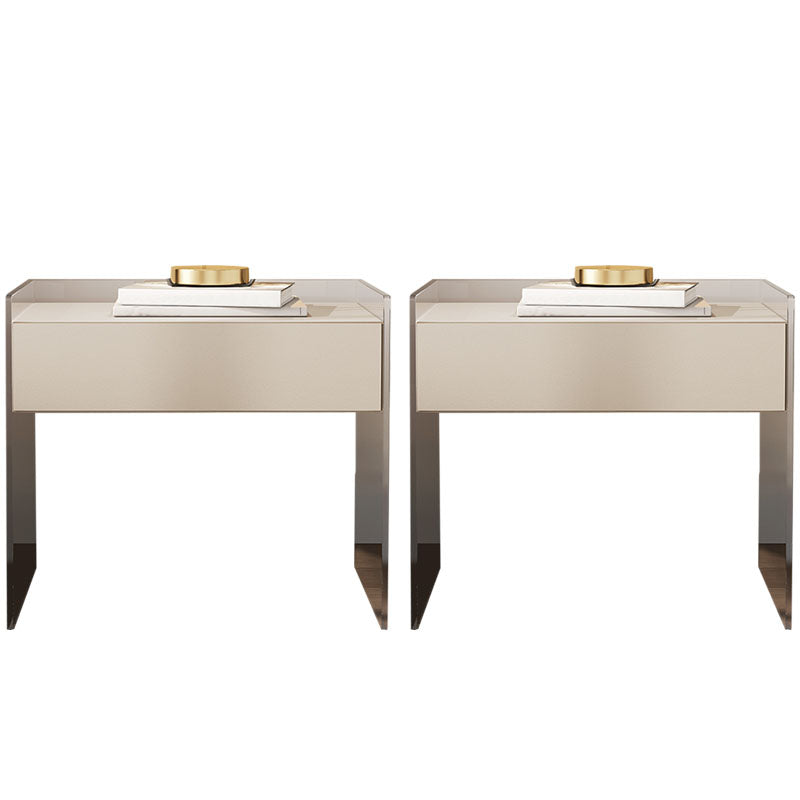 Solid Wood Modern Drawer Storage Night Table 1 Drawer Bed Nightstand