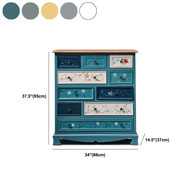 Coastal Storage Chest Solid Wood Dresser with 8/10/12 Drawers