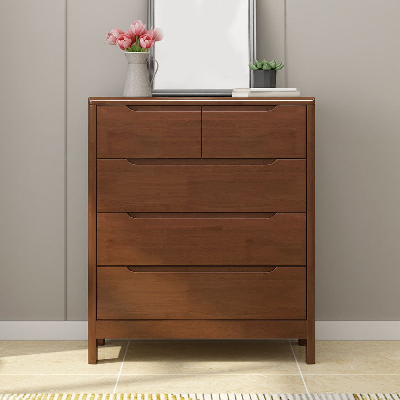 16" W Rubber Wood Storage Chest Modern Dresser with Drawers for Bedroom