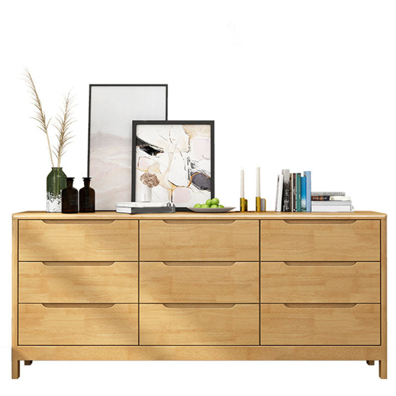 16" W Rubber Wood Storage Chest Modern Dresser with Drawers for Bedroom