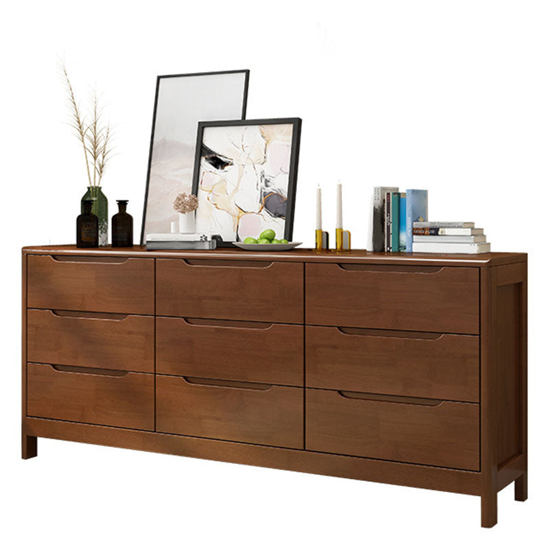 16" W Rubber Wood Storage Chest Modern Dresser with Drawers for Bedroom