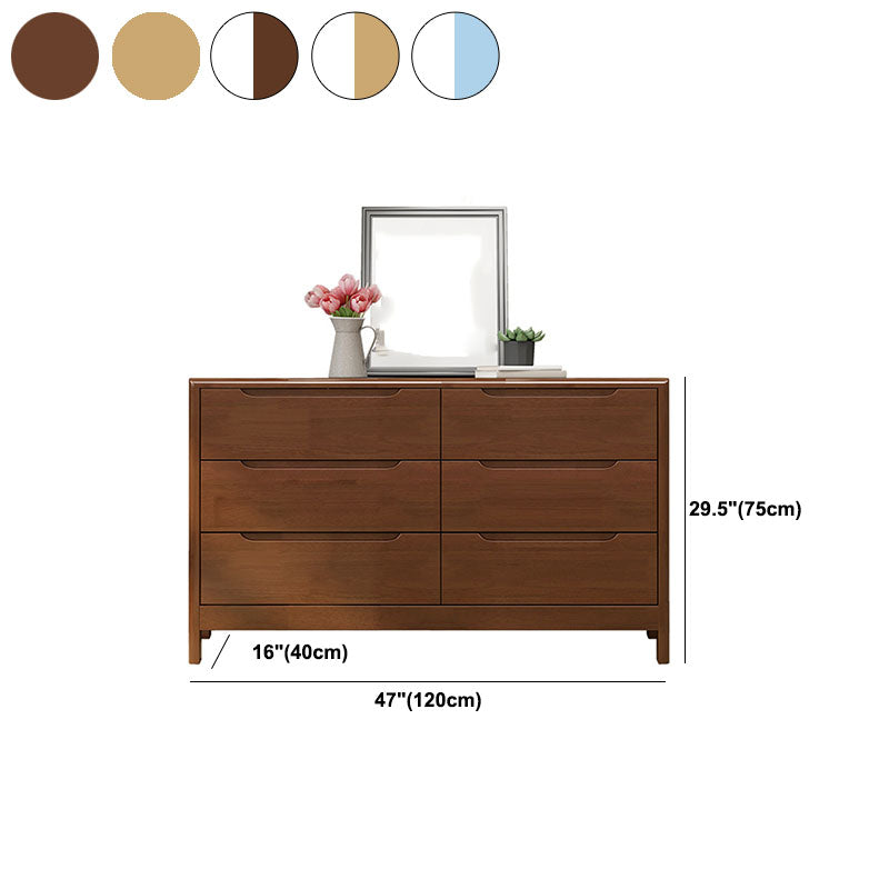 16" W Rubber Wood Storage Chest Modern Dresser with Drawers for Bedroom