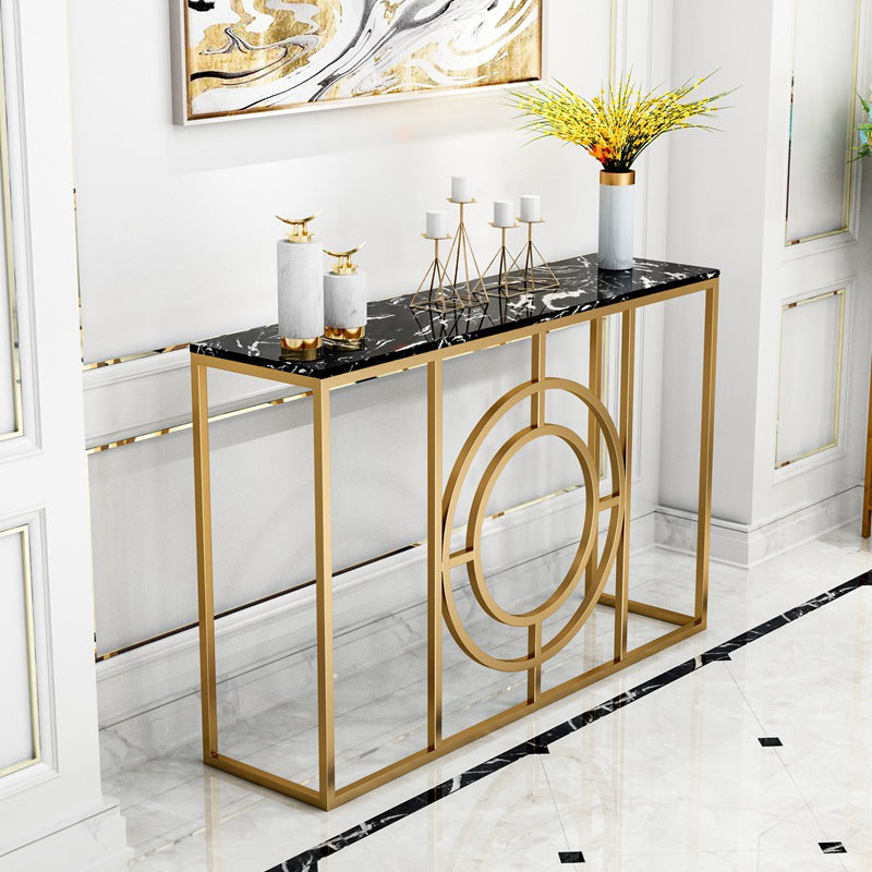 Modern Marble Console Sofa Table Rectangle Iron End Table for Hall