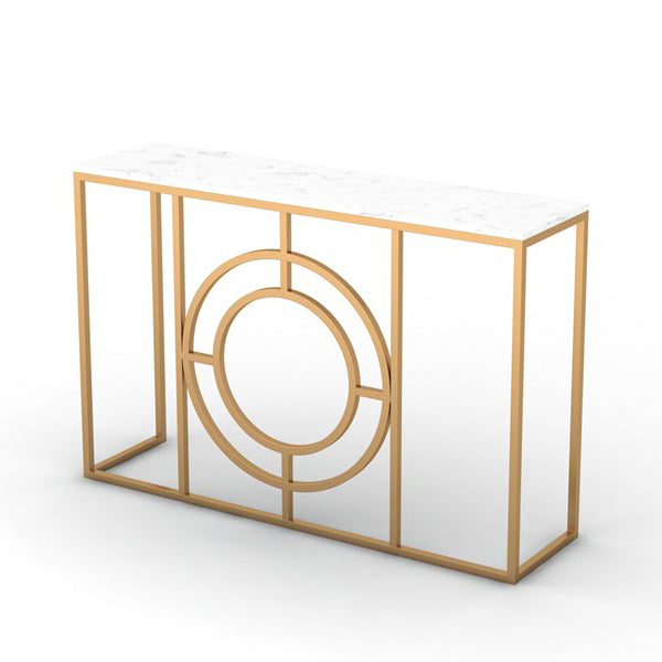 Modern Marble Console Sofa Table Rectangle Iron End Table for Hall