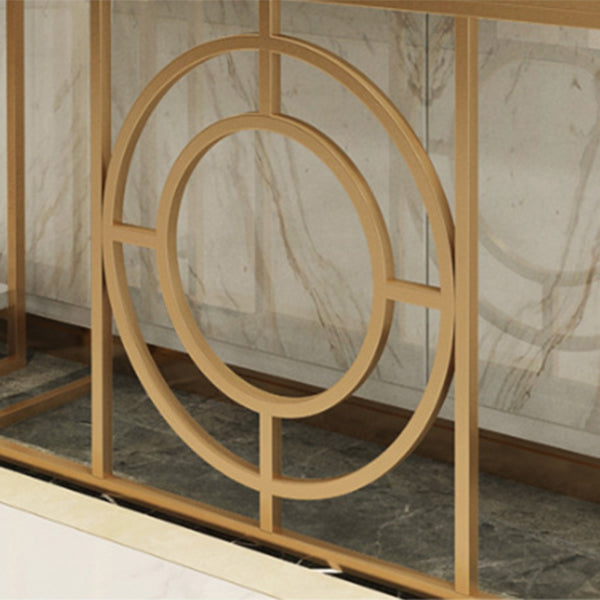 Modern Marble Console Sofa Table Rectangle Iron End Table for Hall