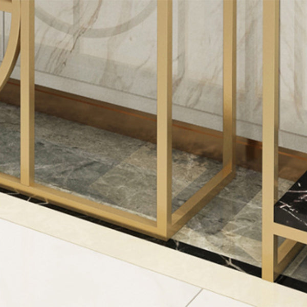 Modern Marble Console Sofa Table Rectangle Iron End Table for Hall