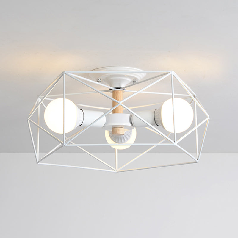 Simple Ceiling Lamp Metal Ceiling Mount Light with Metal Shade for Living Room