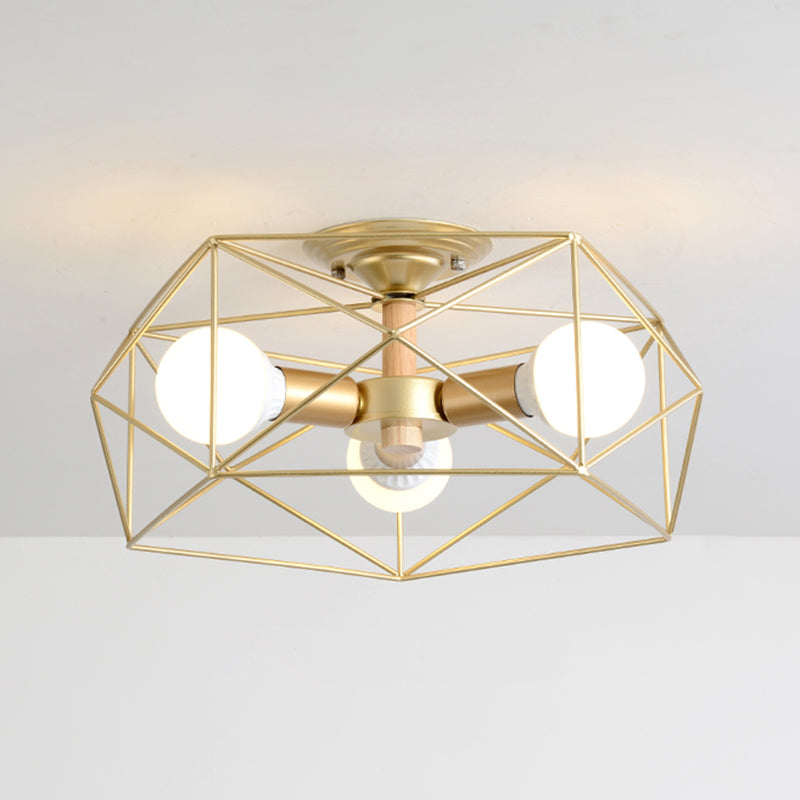 Simple Ceiling Lamp Metal Ceiling Mount Light with Metal Shade for Living Room