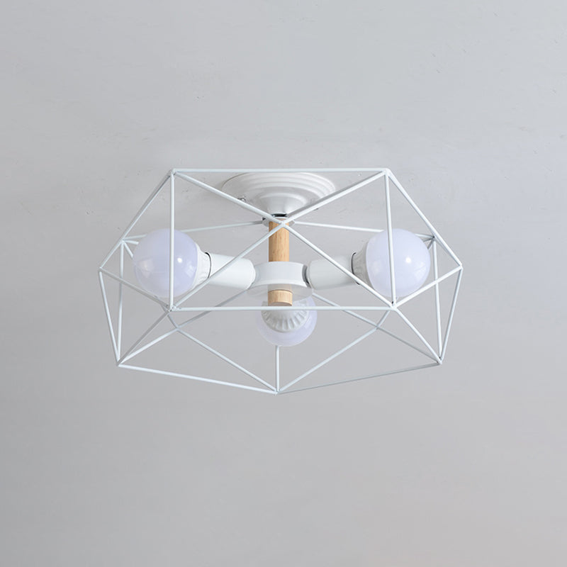 Simple Ceiling Lamp Metal Ceiling Mount Light with Metal Shade for Living Room