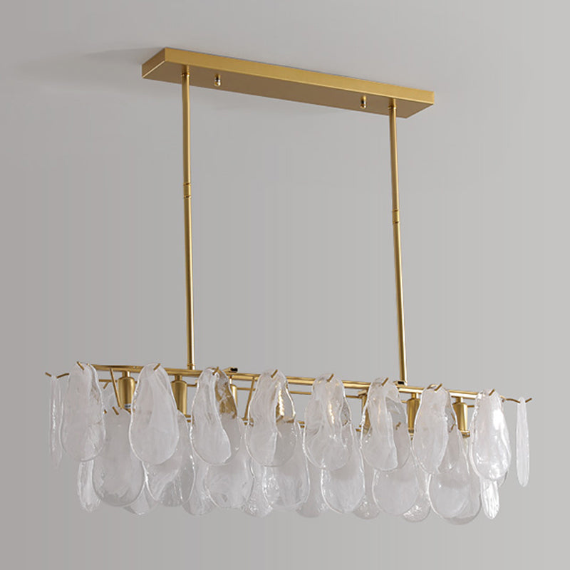 Contemporary Style Rectangle Island Lighting Ideas Glass 8 Light Island Lights