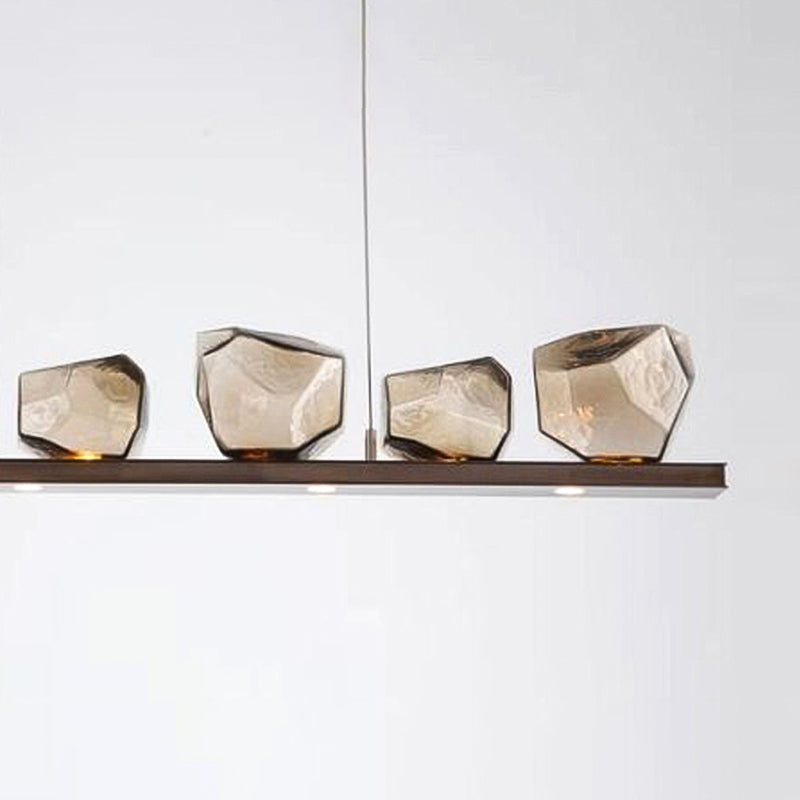 Contemporary Style Geometry Island Lights Clear Glass 6 Light Island Pendant Lights